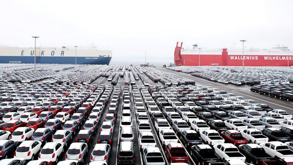 a drop in automobile exports